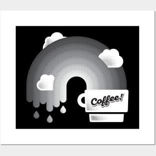 Black Coffee Rainbow with Cream Clouds! Posters and Art